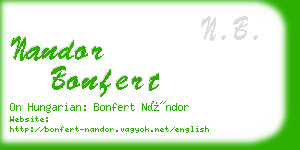 nandor bonfert business card
